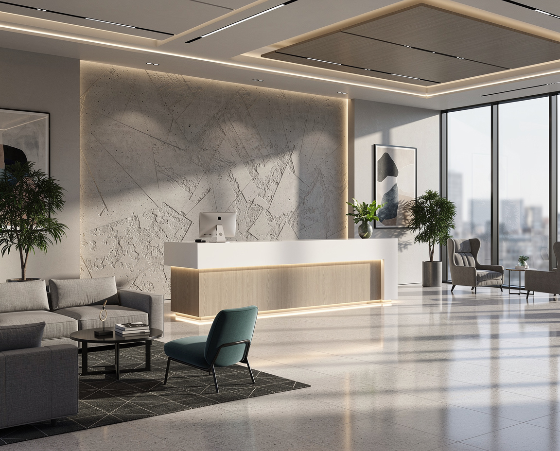 Modern lobby seating